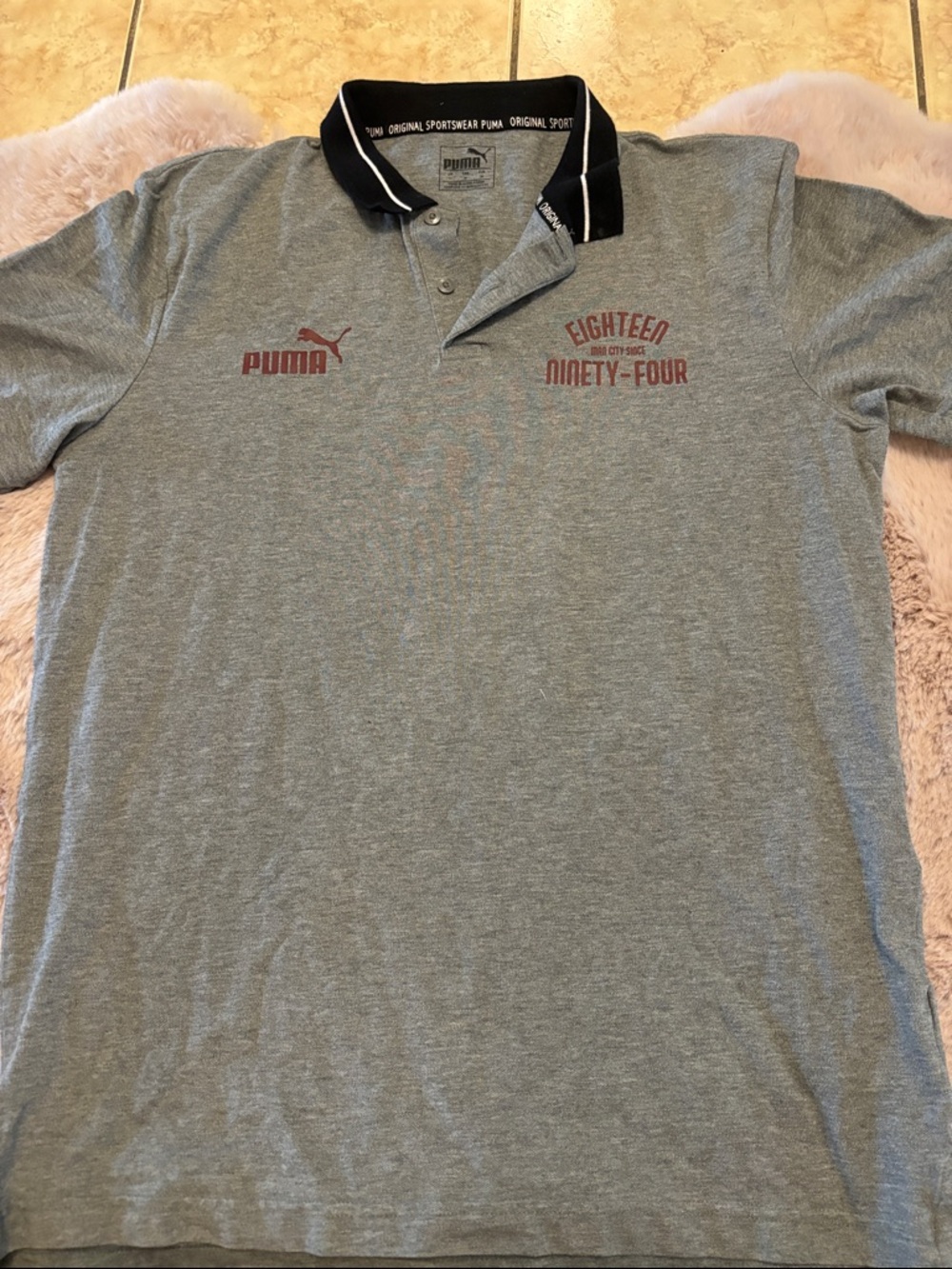 Manchester City Puma Men's Grey Polo